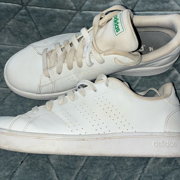 Adidas Advantage Women’s Sneakers White Green Size 8 Classic Casual Shoes - Picture 2 of 6